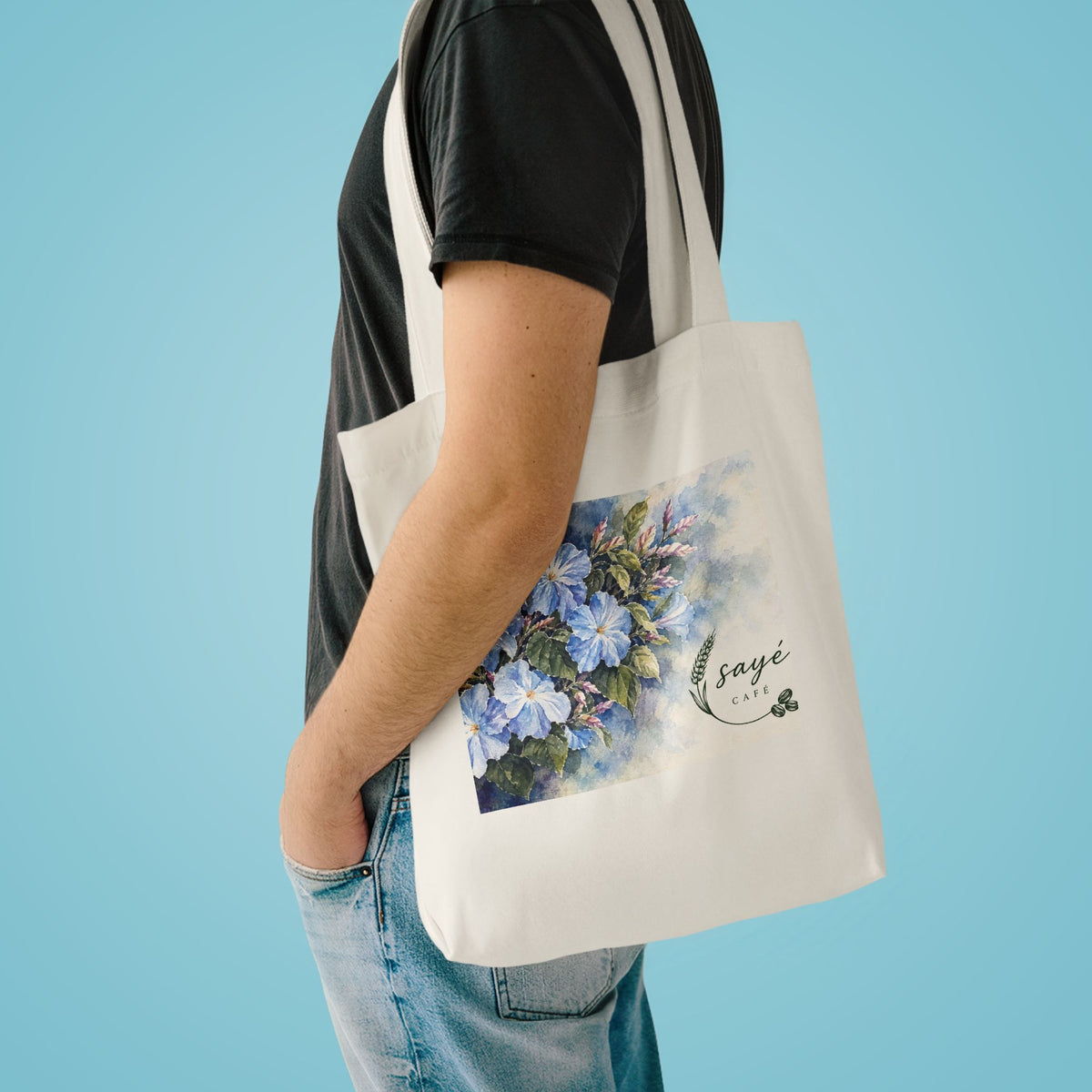Canvas Tote Bag — Pink Watercolor Poppies Floral Market Tote
