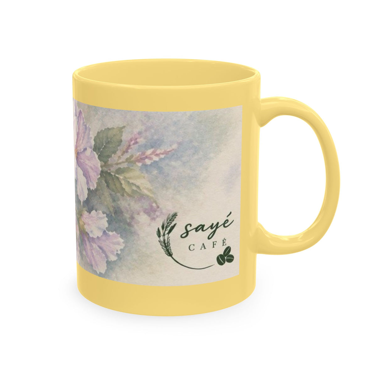 Floral Blue Hydrangea Ceramic Mug — Vintage Garden Coffee Cup