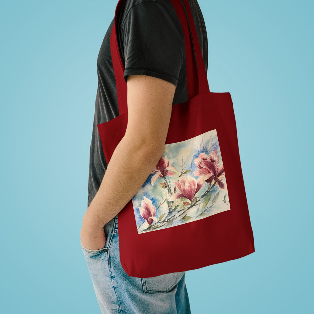 Floral Watercolor Tote Bag — "Sage" Botanical Cotton Shopper
