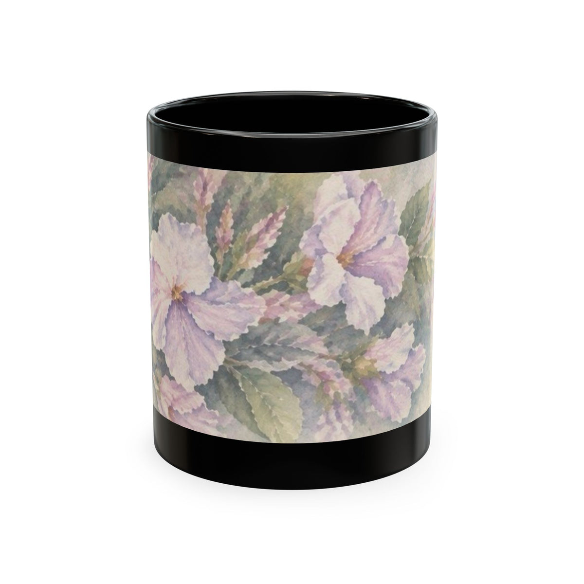 Floral Blue Hydrangea Ceramic Mug — Vintage Garden Coffee Cup