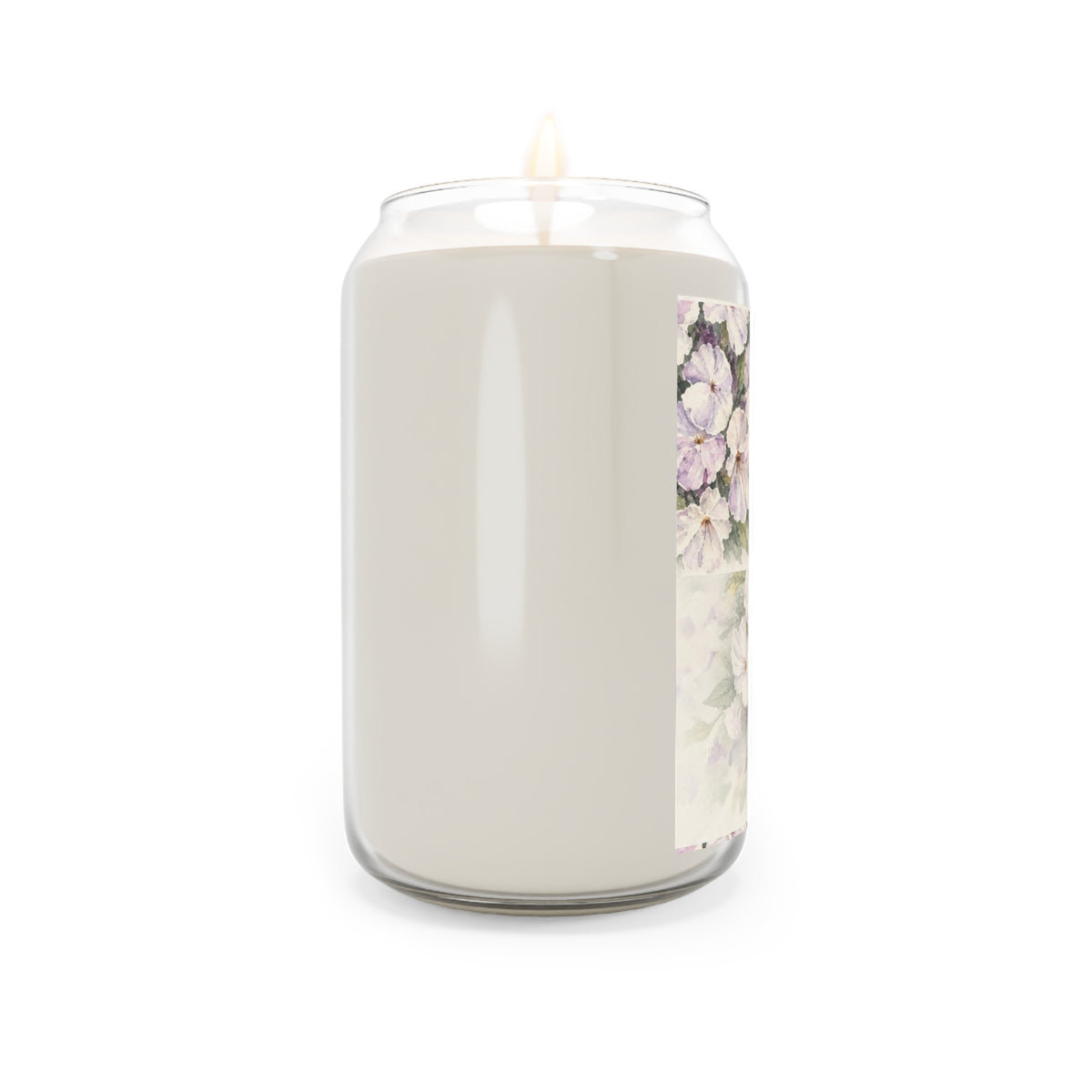 Pink Floral Soy Candle 13.75oz — Hand-Poured Scented Jar with Vintage Blossom Label