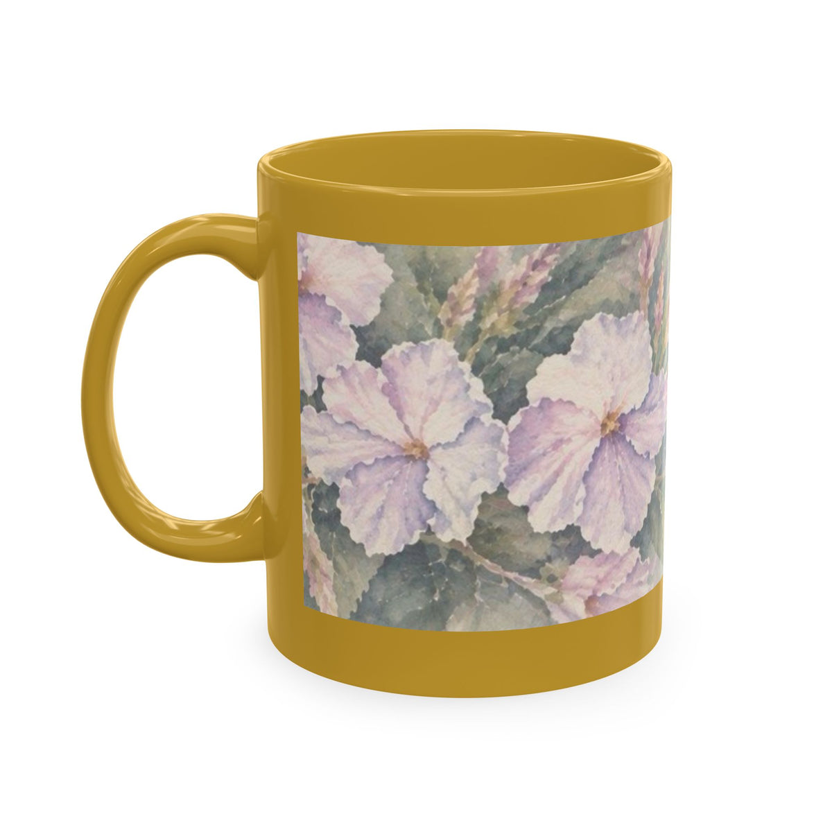 Floral Blue Hydrangea Ceramic Mug — Vintage Garden Coffee Cup