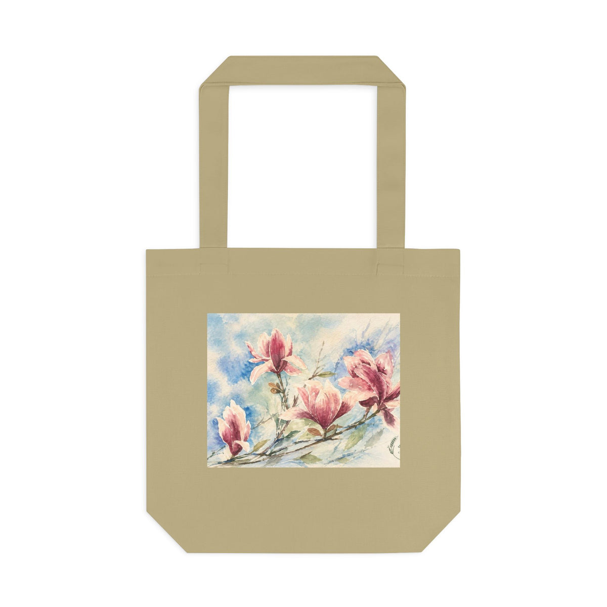 Floral Watercolor Tote Bag — "Sage" Botanical Cotton Shopper