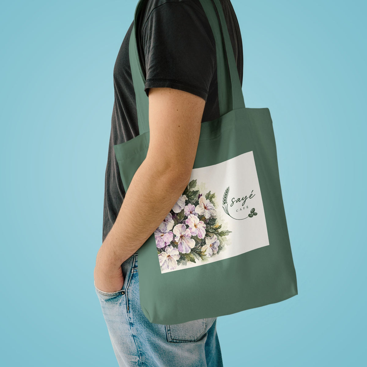 Floral Purple Poppies Tote — Watercolor Cotton Market Bag
