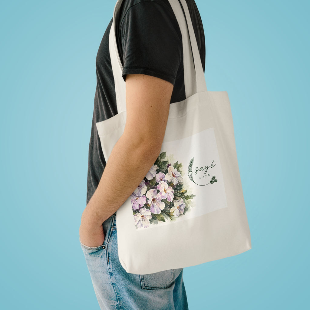 Floral Purple Poppies Tote — Watercolor Cotton Market Bag