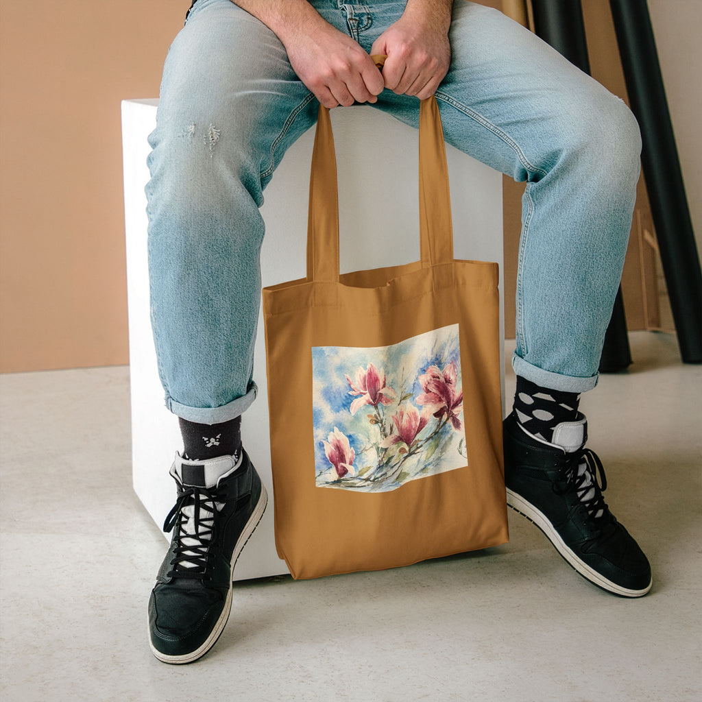 Floral Watercolor Tote Bag — "Sage" Botanical Cotton Shopper