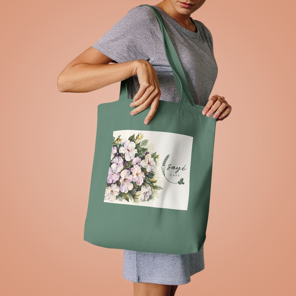 Floral Purple Poppies Tote — Watercolor Cotton Market Bag