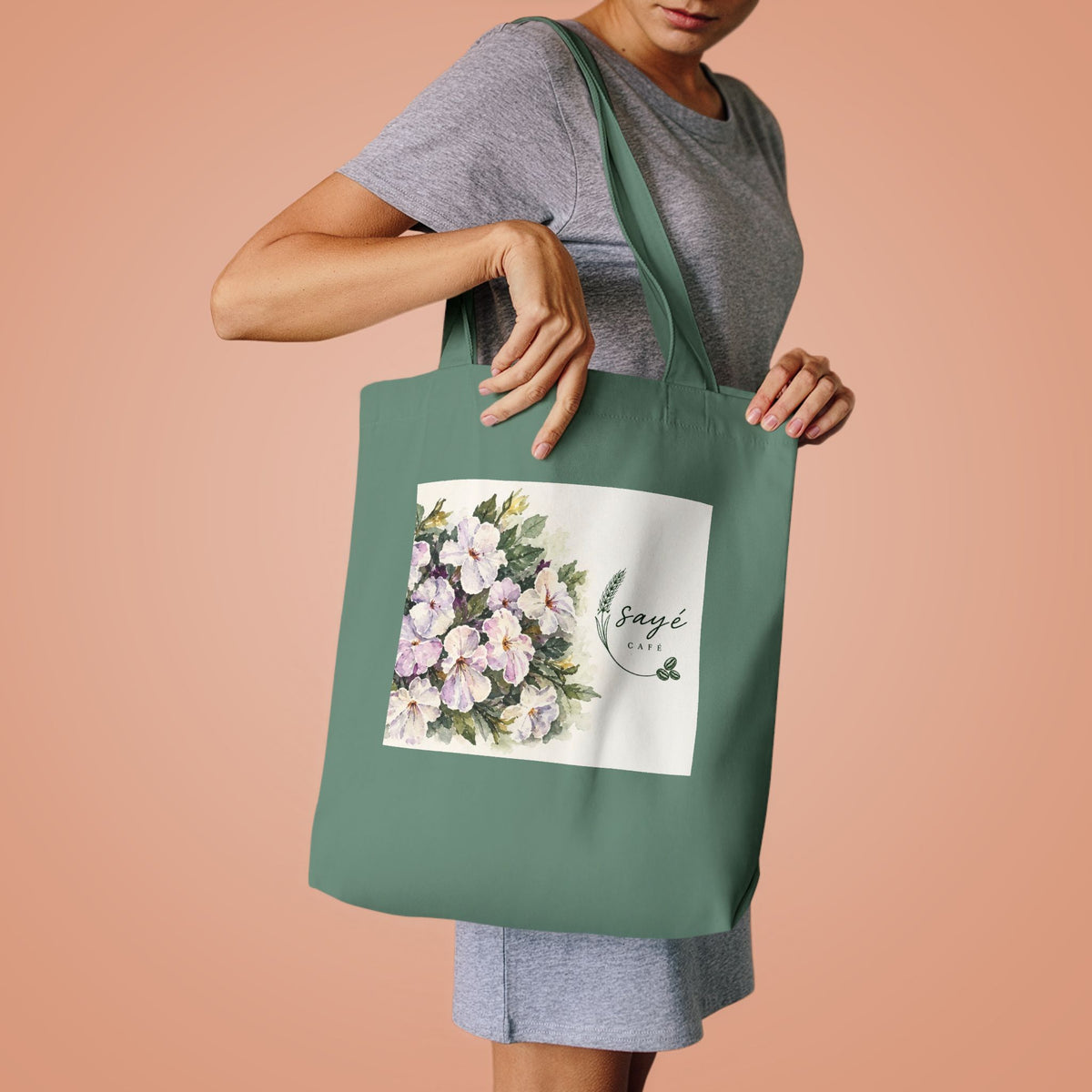 Floral Purple Poppies Tote — Watercolor Cotton Market Bag
