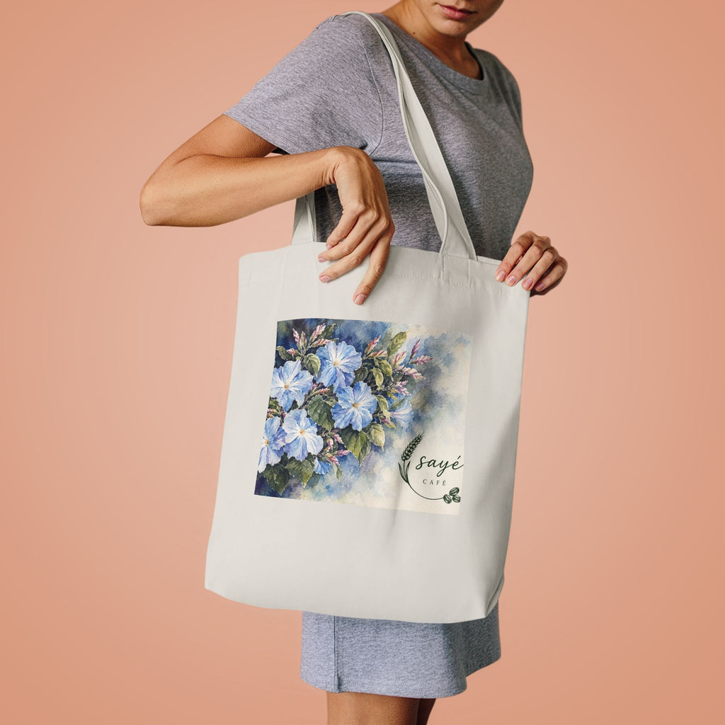 Canvas Tote Bag — Pink Watercolor Poppies Floral Market Tote