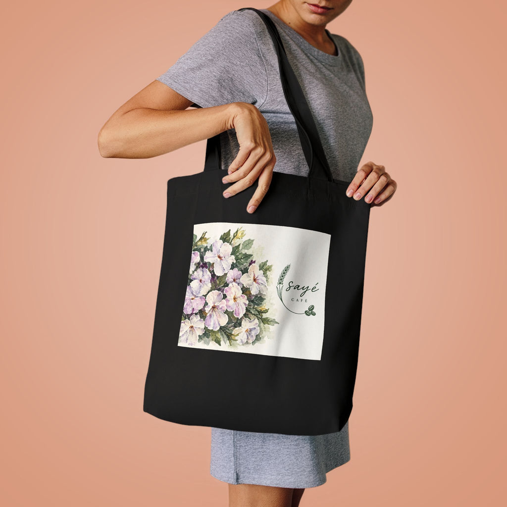 Floral Purple Poppies Tote — Watercolor Cotton Market Bag
