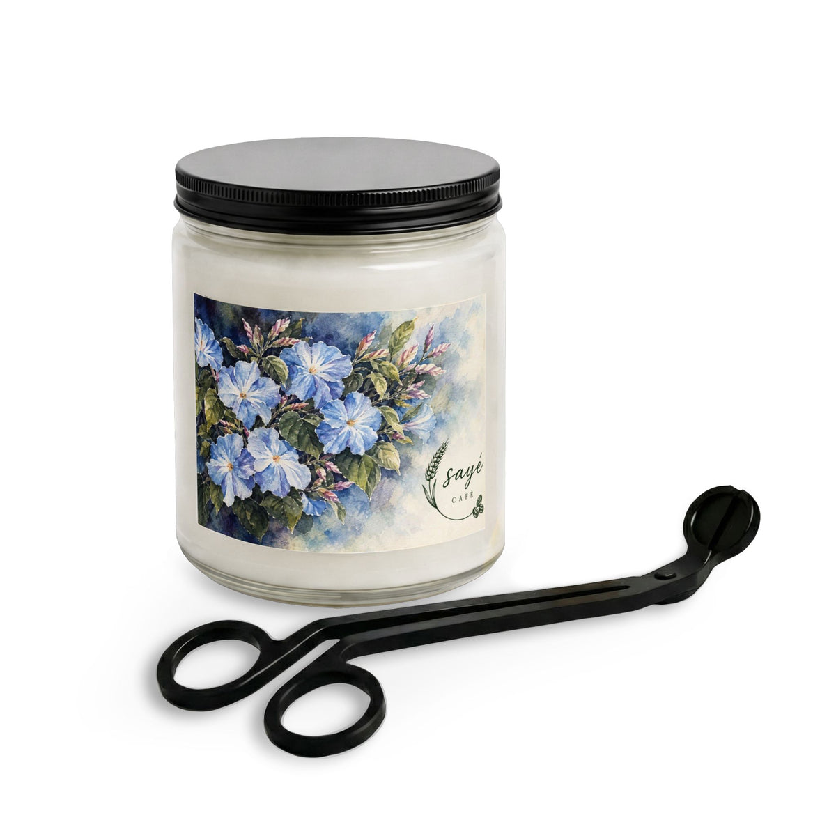 Gift Set, Scented Candle Jar — Coffee & Wheat Aromatherapy Candle with Wick Trimmer