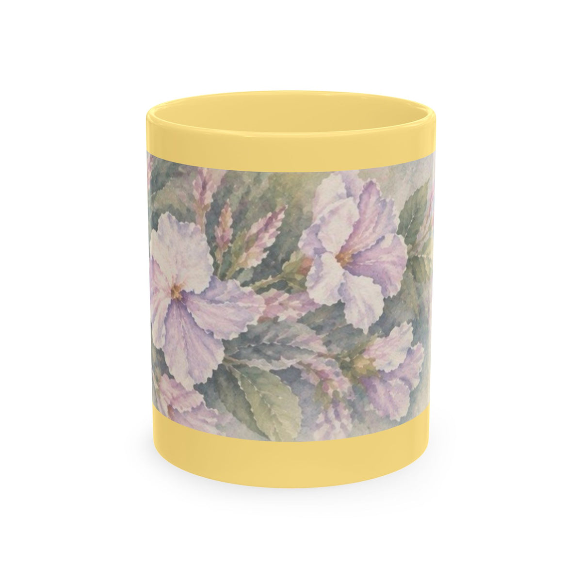 Floral Blue Hydrangea Ceramic Mug — Vintage Garden Coffee Cup