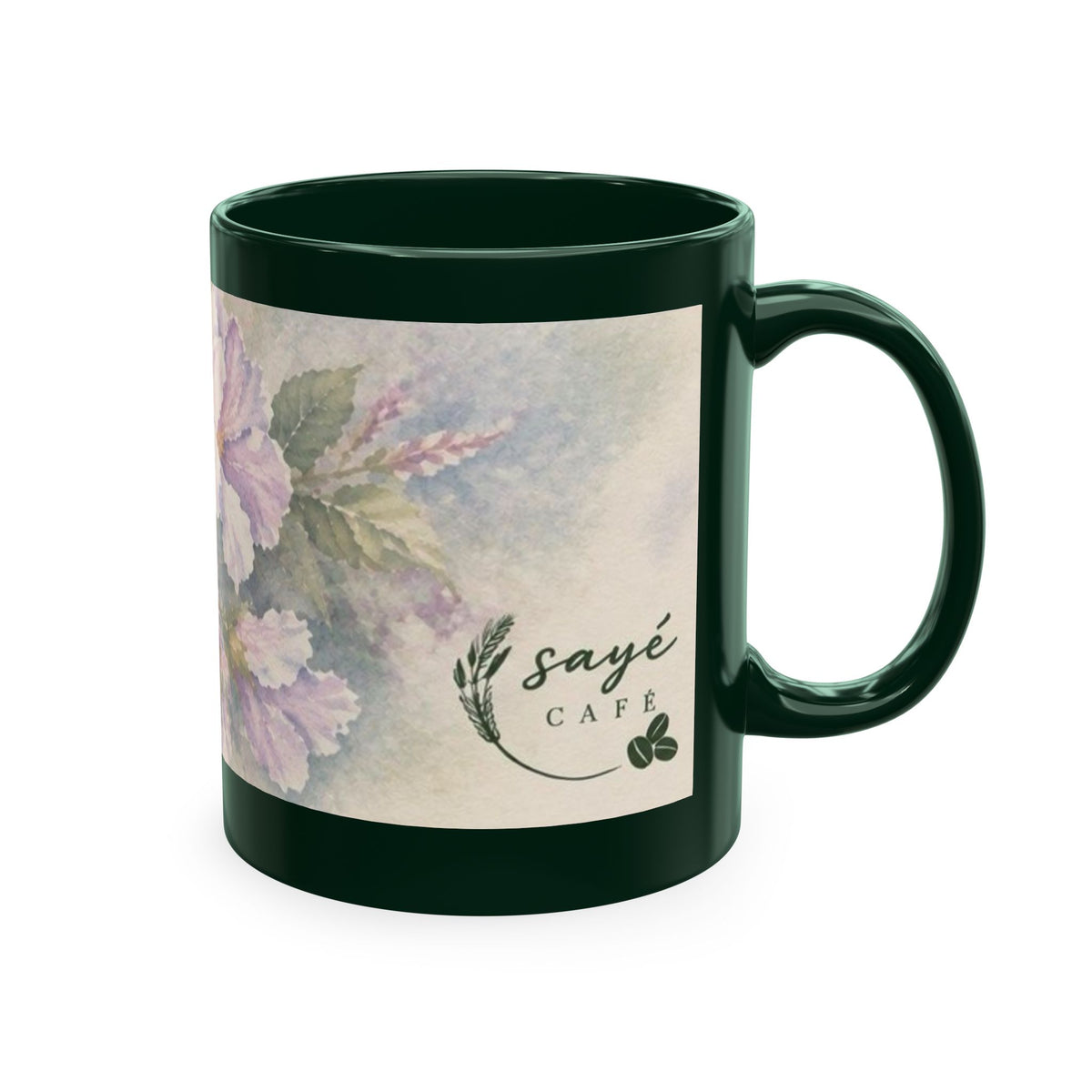 Floral Blue Hydrangea Ceramic Mug — Vintage Garden Coffee Cup