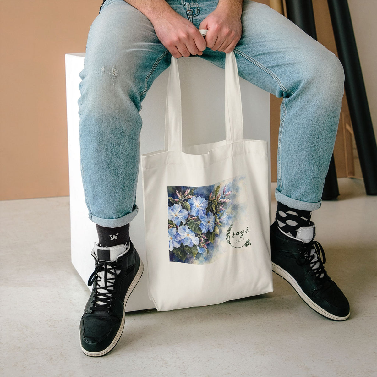 Canvas Tote Bag — Pink Watercolor Poppies Floral Market Tote