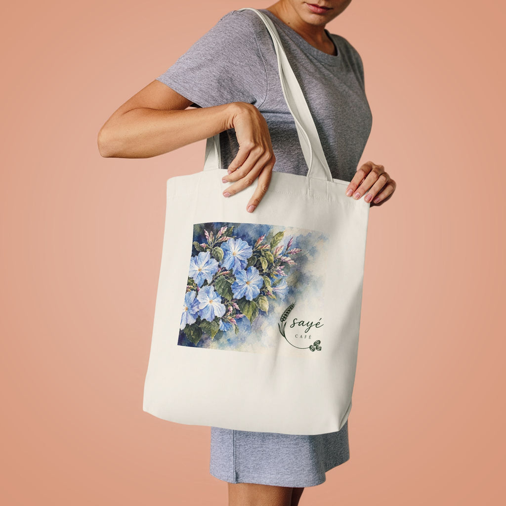 Canvas Tote Bag — Pink Watercolor Poppies Floral Market Tote