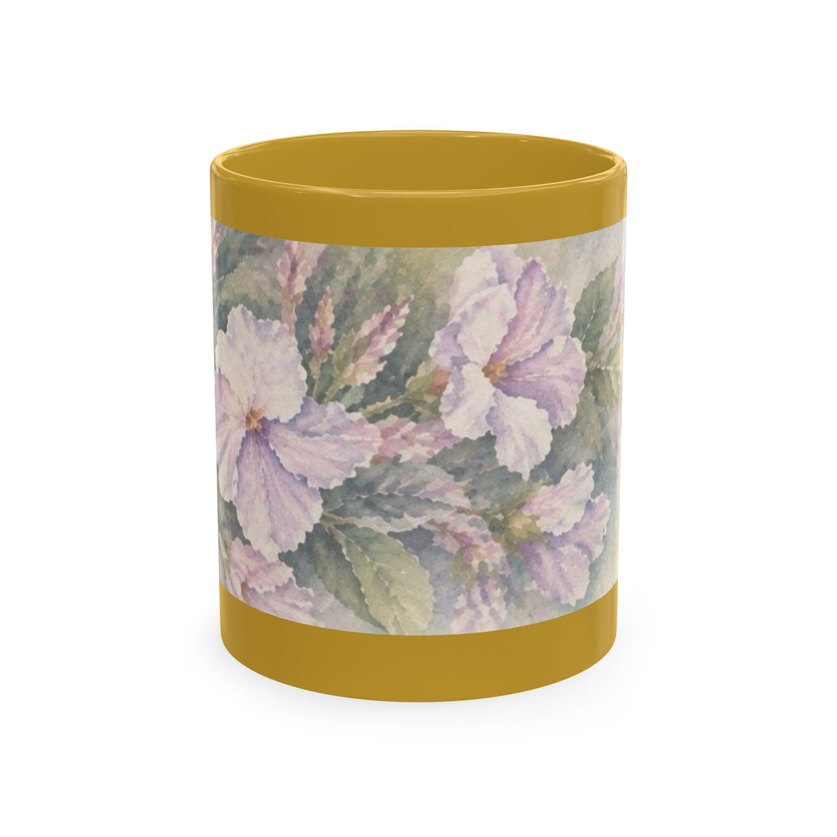 Floral Blue Hydrangea Ceramic Mug — Vintage Garden Coffee Cup