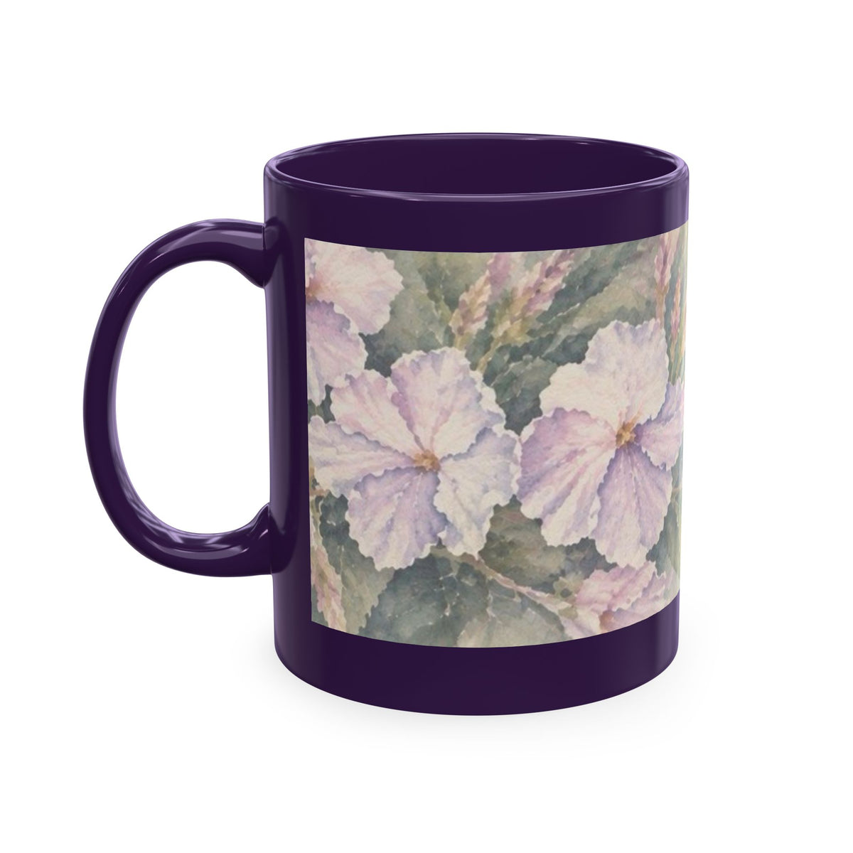 Floral Blue Hydrangea Ceramic Mug — Vintage Garden Coffee Cup