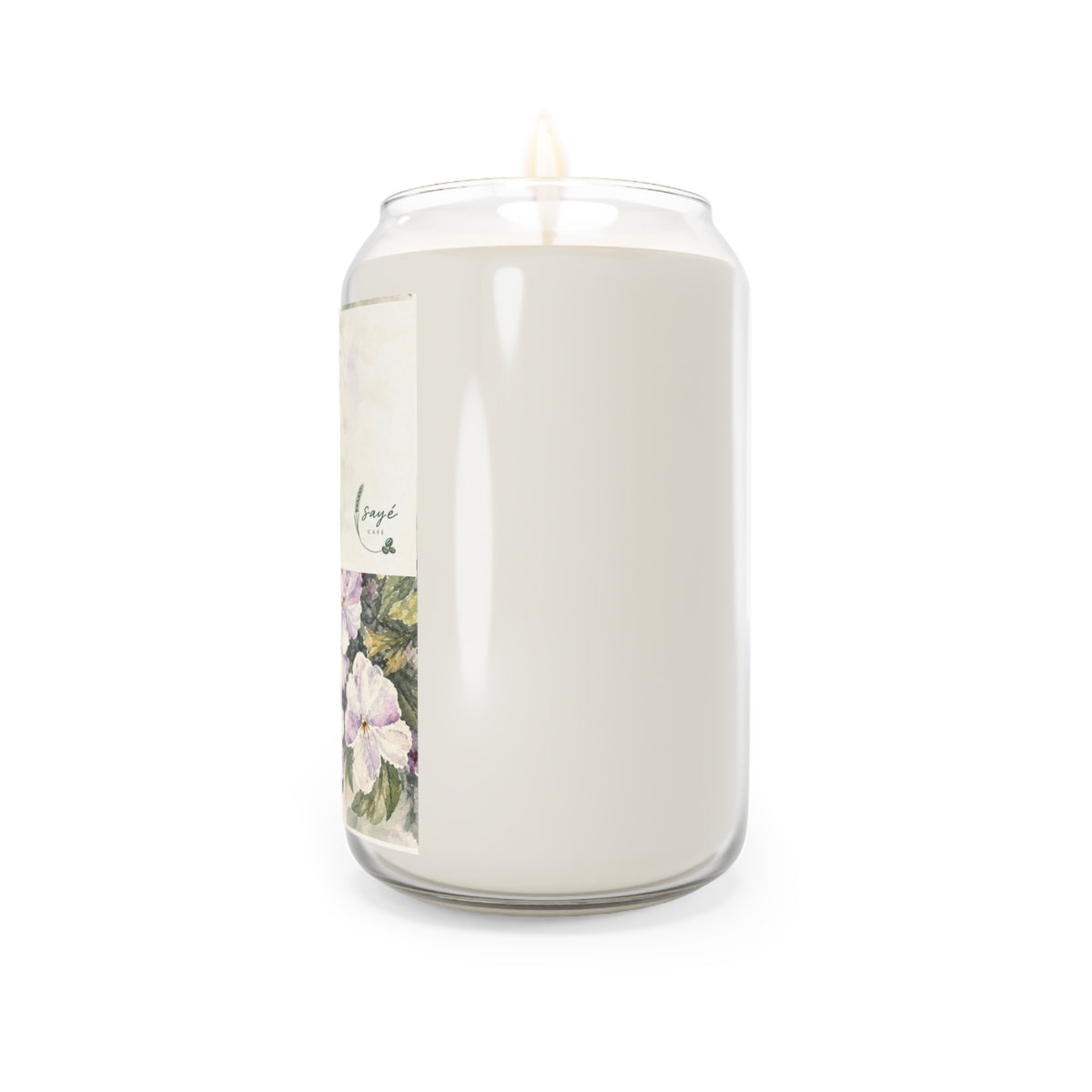 Pink Floral Soy Candle 13.75oz — Hand-Poured Scented Jar with Vintage Blossom Label
