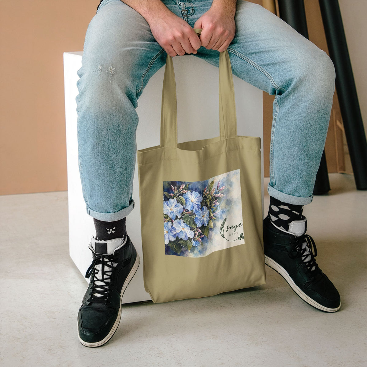 Canvas Tote Bag — Pink Watercolor Poppies Floral Market Tote
