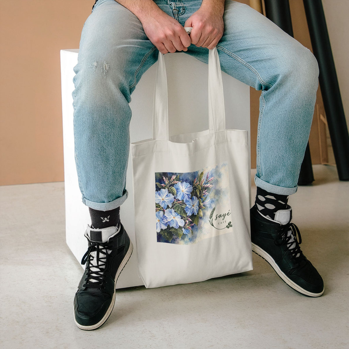 Canvas Tote Bag — Pink Watercolor Poppies Floral Market Tote