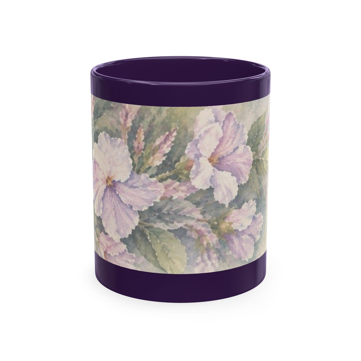 Floral Blue Hydrangea Ceramic Mug — Vintage Garden Coffee Cup