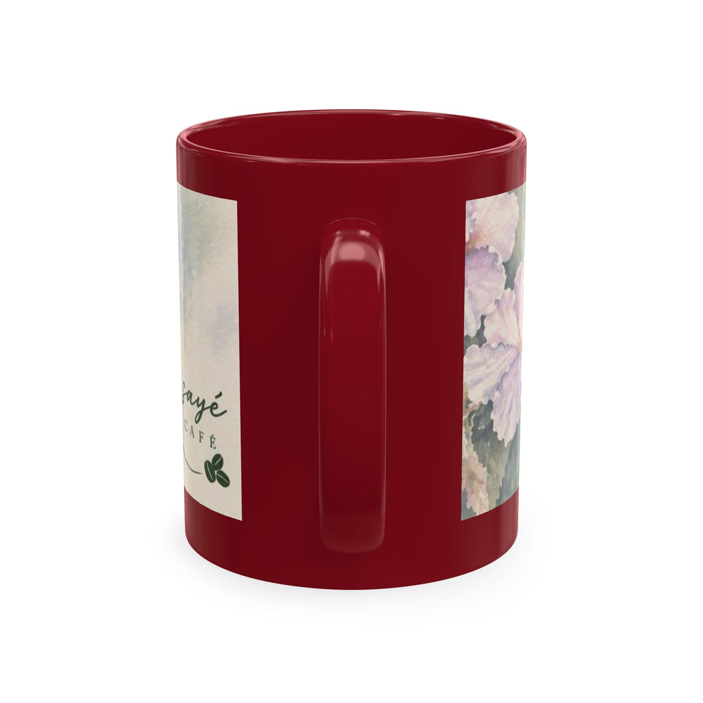 Floral Blue Hydrangea Ceramic Mug — Vintage Garden Coffee Cup