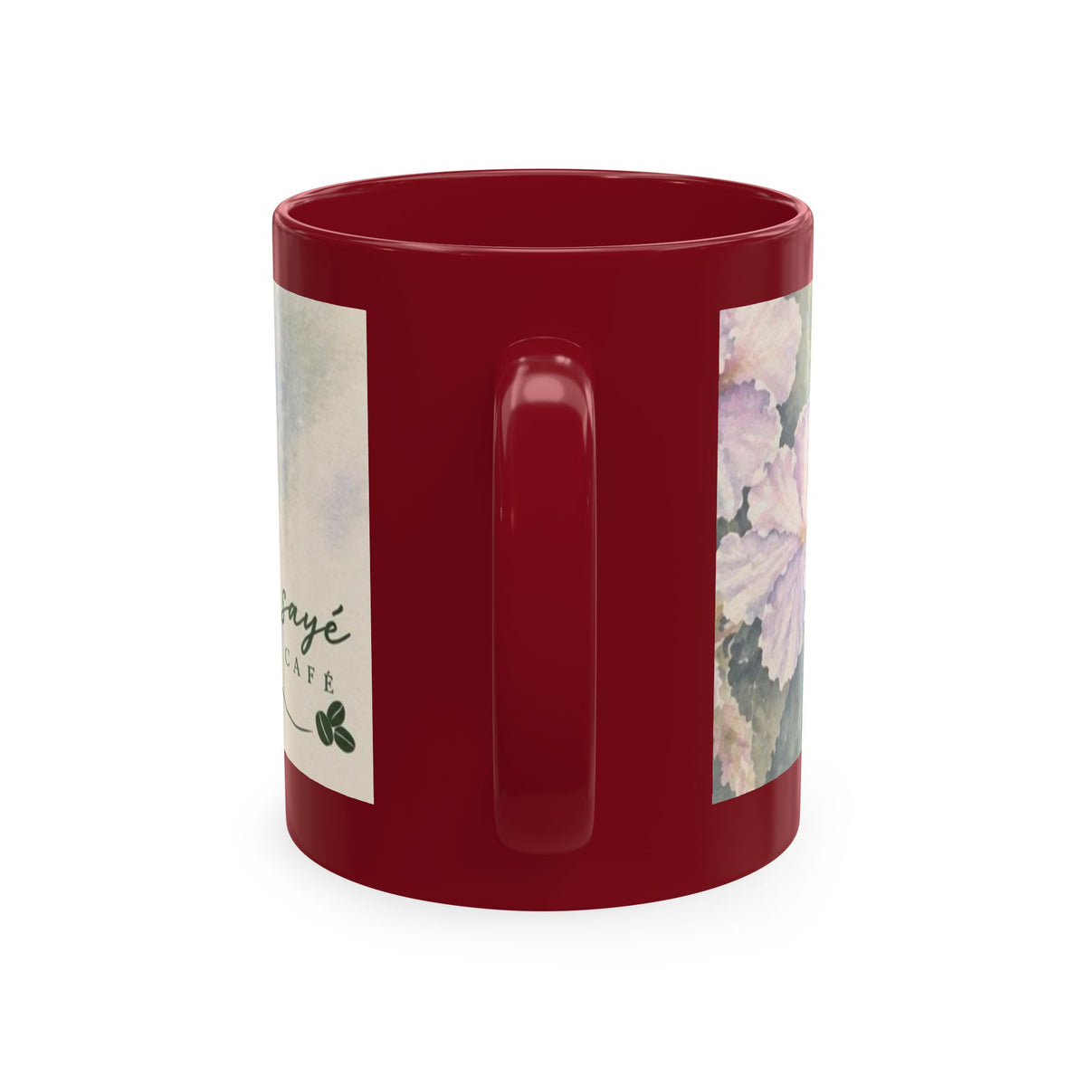 Floral Blue Hydrangea Ceramic Mug — Vintage Garden Coffee Cup