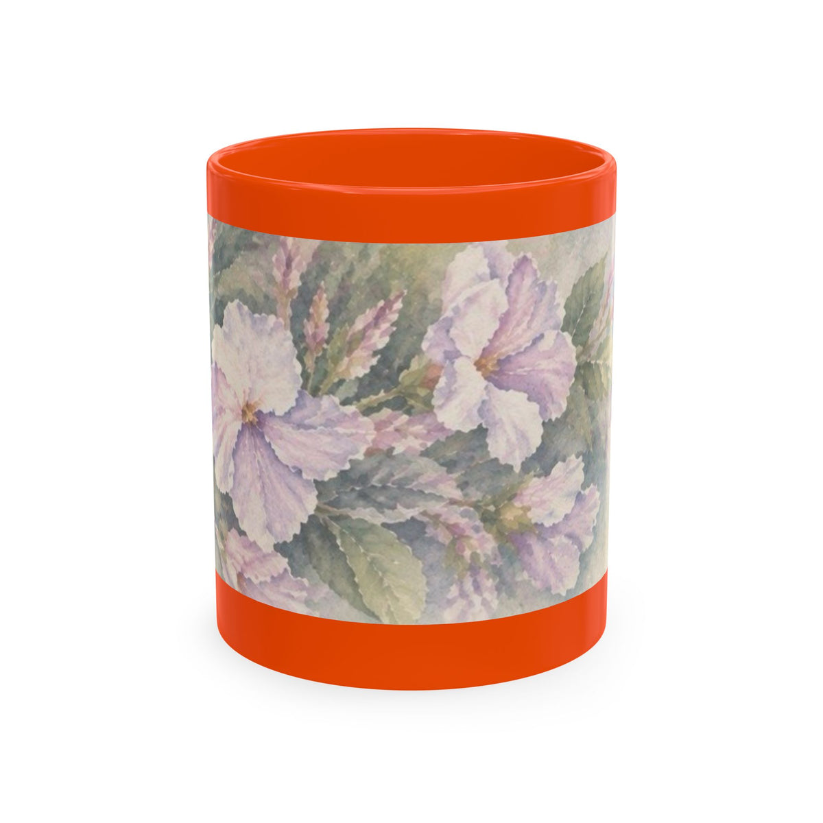 Floral Blue Hydrangea Ceramic Mug — Vintage Garden Coffee Cup