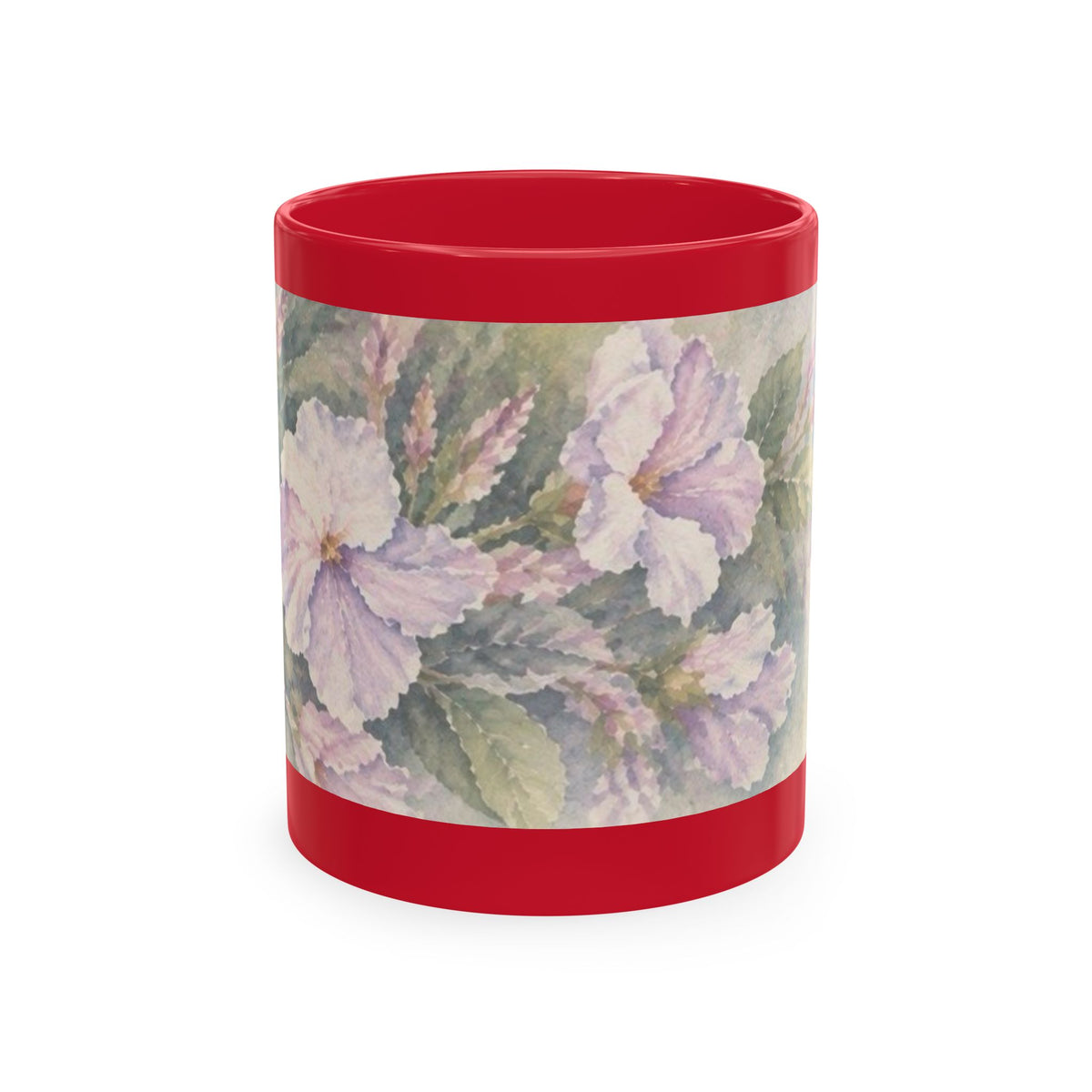 Floral Blue Hydrangea Ceramic Mug — Vintage Garden Coffee Cup