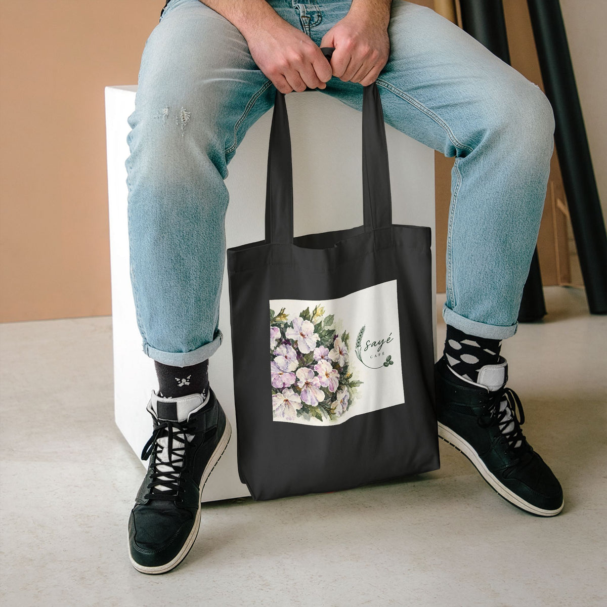 Floral Purple Poppies Tote — Watercolor Cotton Market Bag