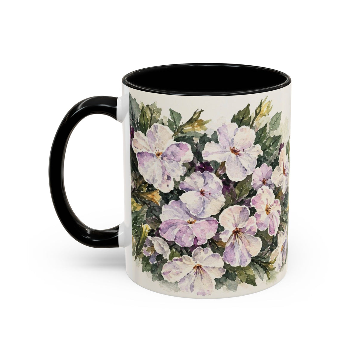 Cafe Accent Coffee Mug – Minimalist ‘Cafe Design, Neutral Beige & Coffee Bean Accent (11/15 oz)