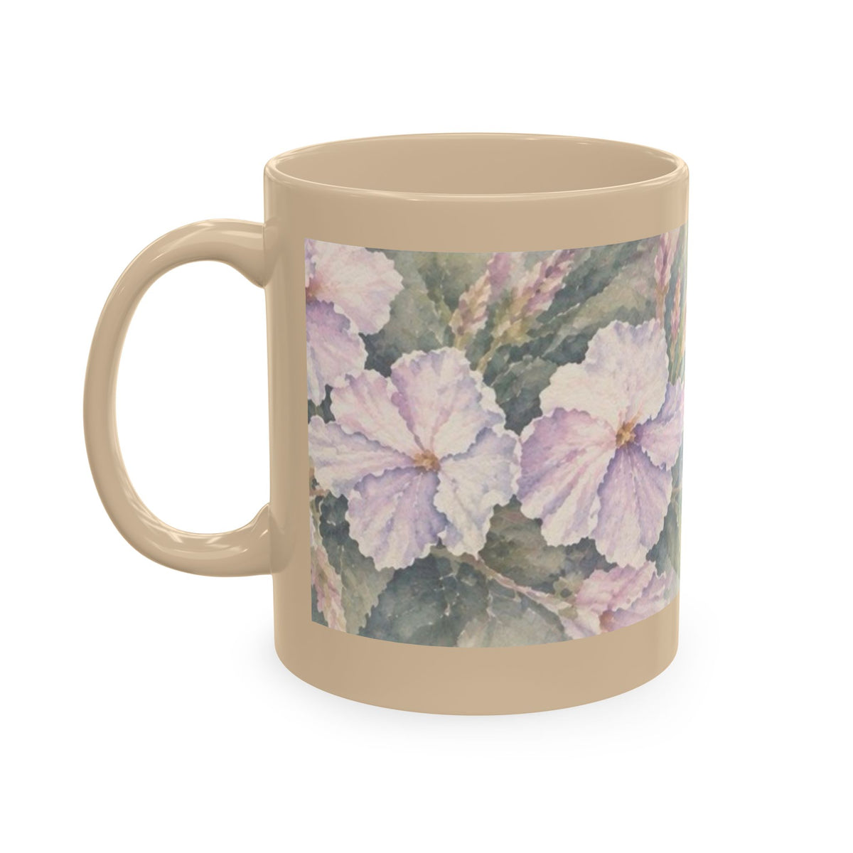 Floral Blue Hydrangea Ceramic Mug — Vintage Garden Coffee Cup