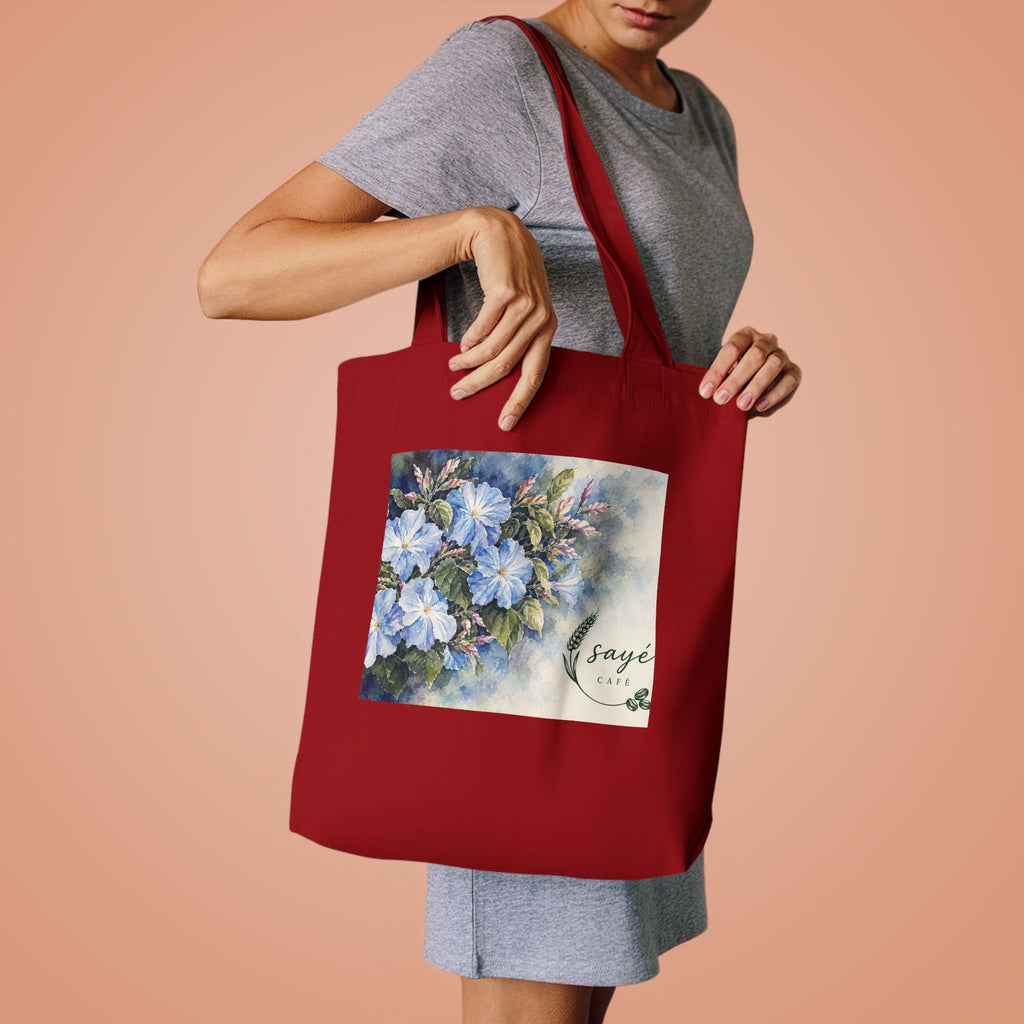 Canvas Tote Bag — Pink Watercolor Poppies Floral Market Tote