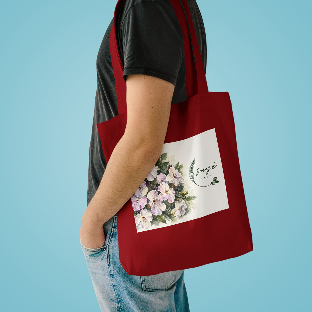 Floral Purple Poppies Tote — Watercolor Cotton Market Bag