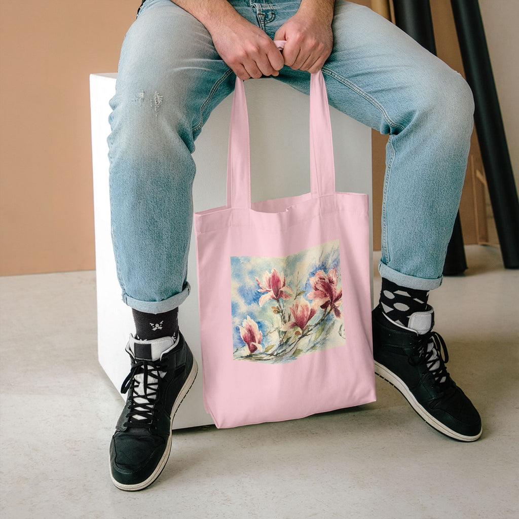 Floral Watercolor Tote Bag — "Sage" Botanical Cotton Shopper