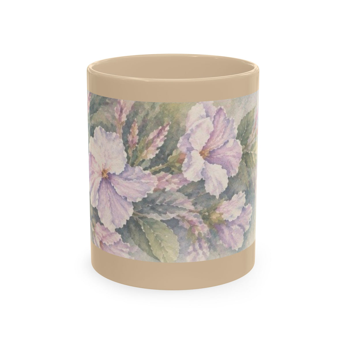 Floral Blue Hydrangea Ceramic Mug — Vintage Garden Coffee Cup