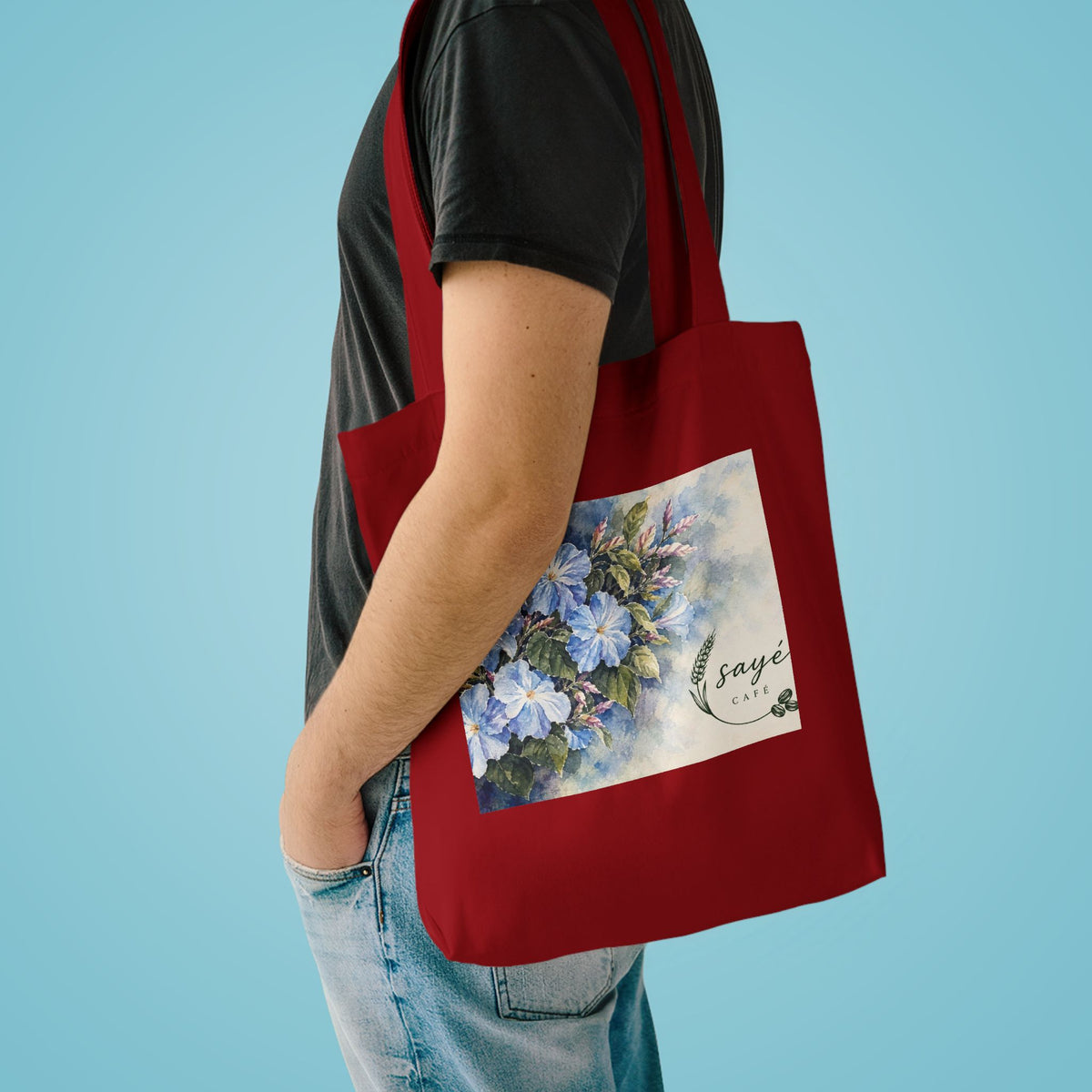 Canvas Tote Bag — Pink Watercolor Poppies Floral Market Tote