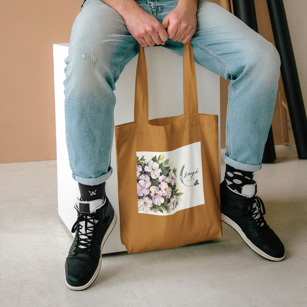 Floral Purple Poppies Tote — Watercolor Cotton Market Bag