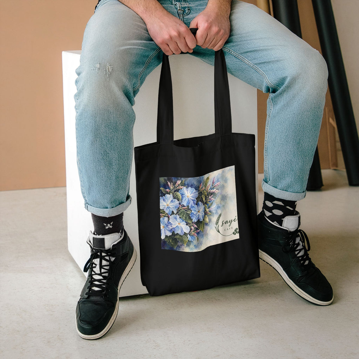 Canvas Tote Bag — Pink Watercolor Poppies Floral Market Tote