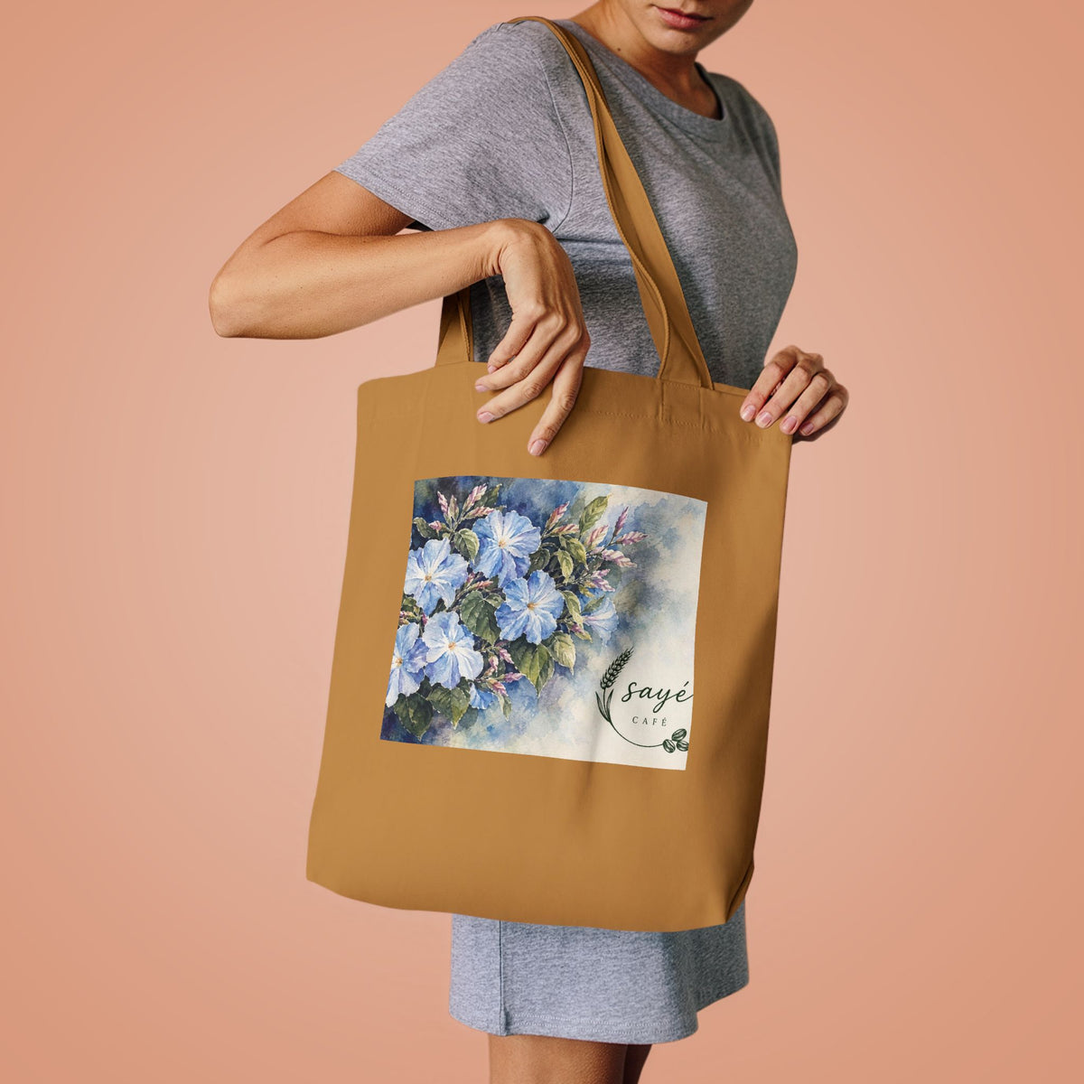 Canvas Tote Bag — Pink Watercolor Poppies Floral Market Tote