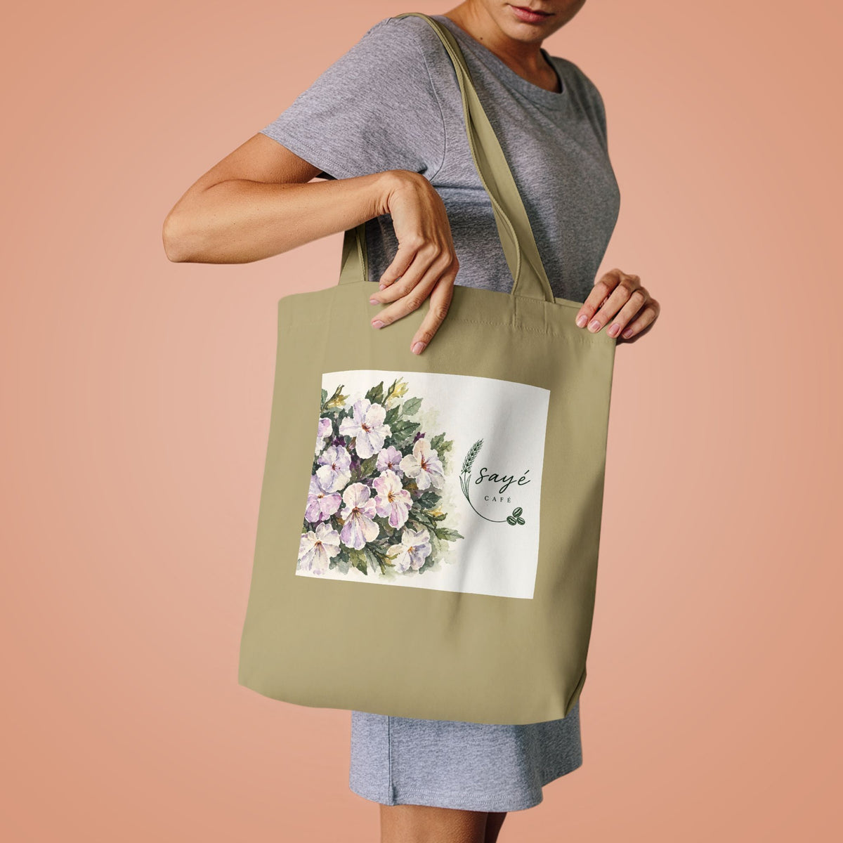 Floral Purple Poppies Tote — Watercolor Cotton Market Bag