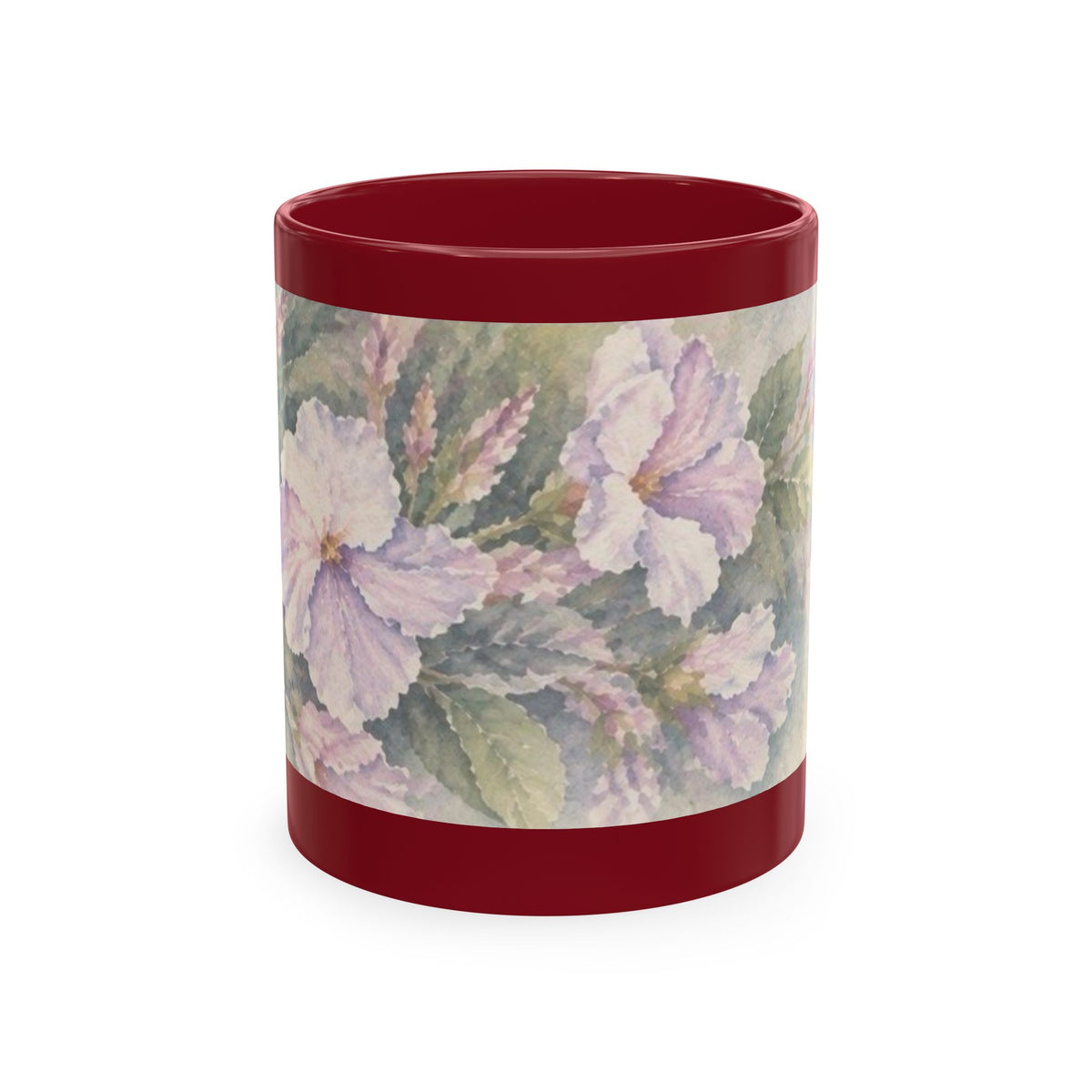 Floral Blue Hydrangea Ceramic Mug — Vintage Garden Coffee Cup