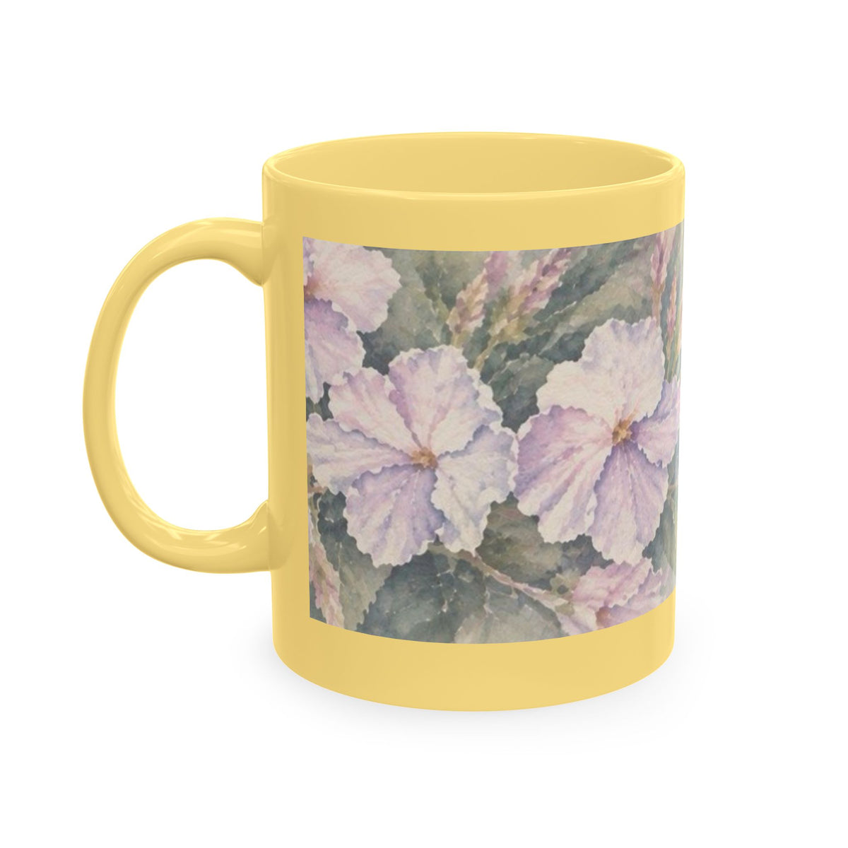Floral Blue Hydrangea Ceramic Mug — Vintage Garden Coffee Cup