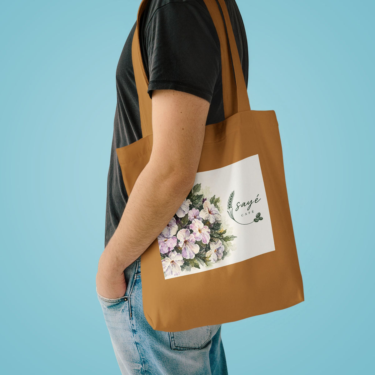 Floral Purple Poppies Tote — Watercolor Cotton Market Bag