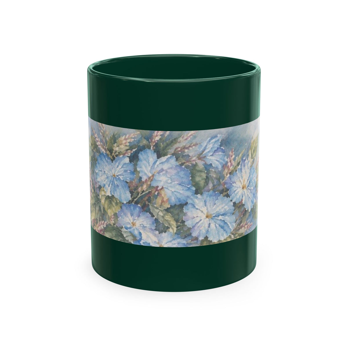 Floral Watercolor Ceramic Mug — Lavender Phlox Garden Coffee Cup