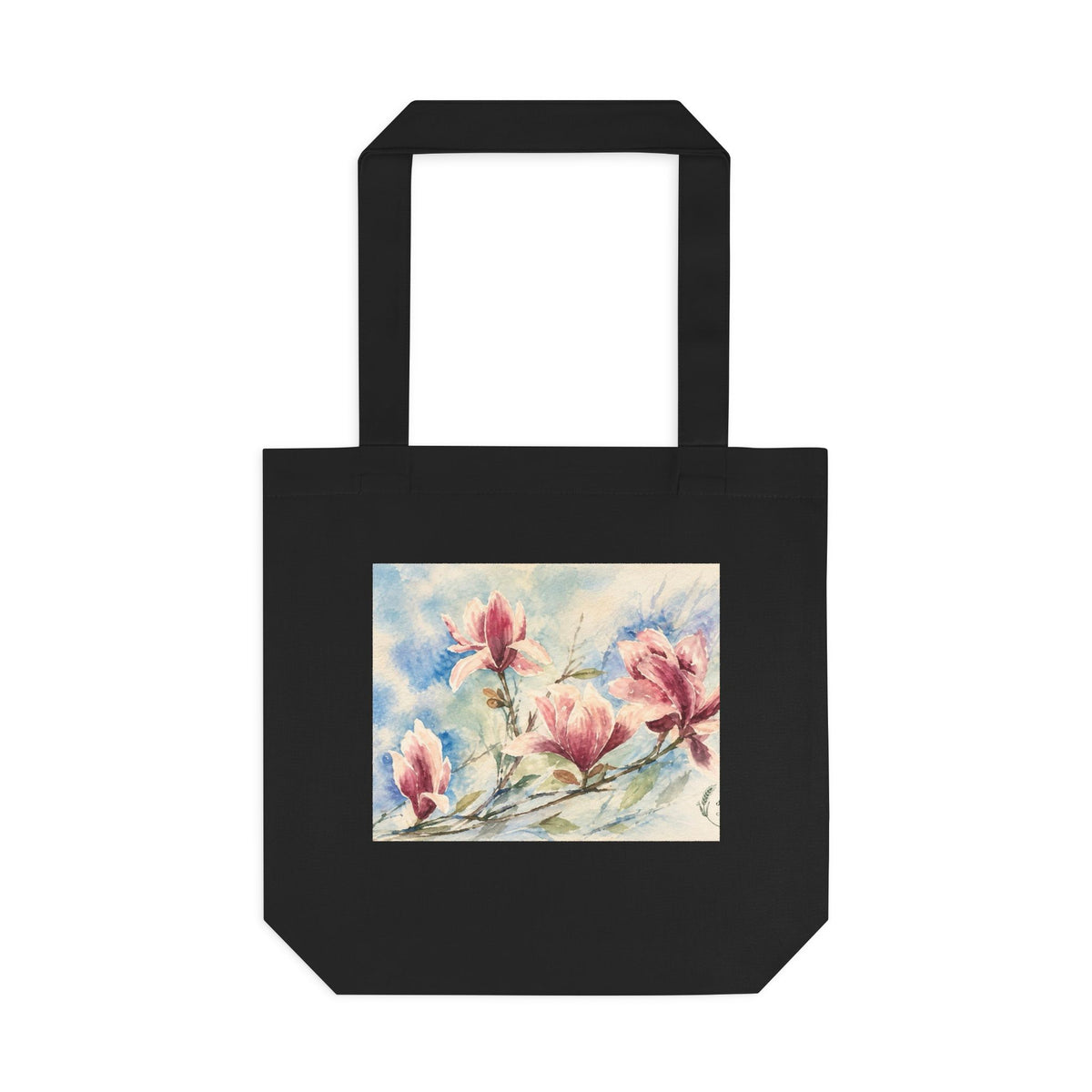 Floral Watercolor Tote Bag — "Sage" Botanical Cotton Shopper