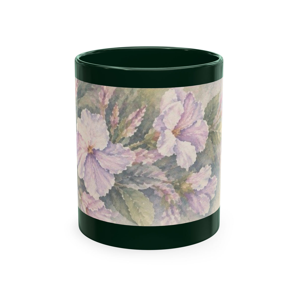 Floral Blue Hydrangea Ceramic Mug — Vintage Garden Coffee Cup