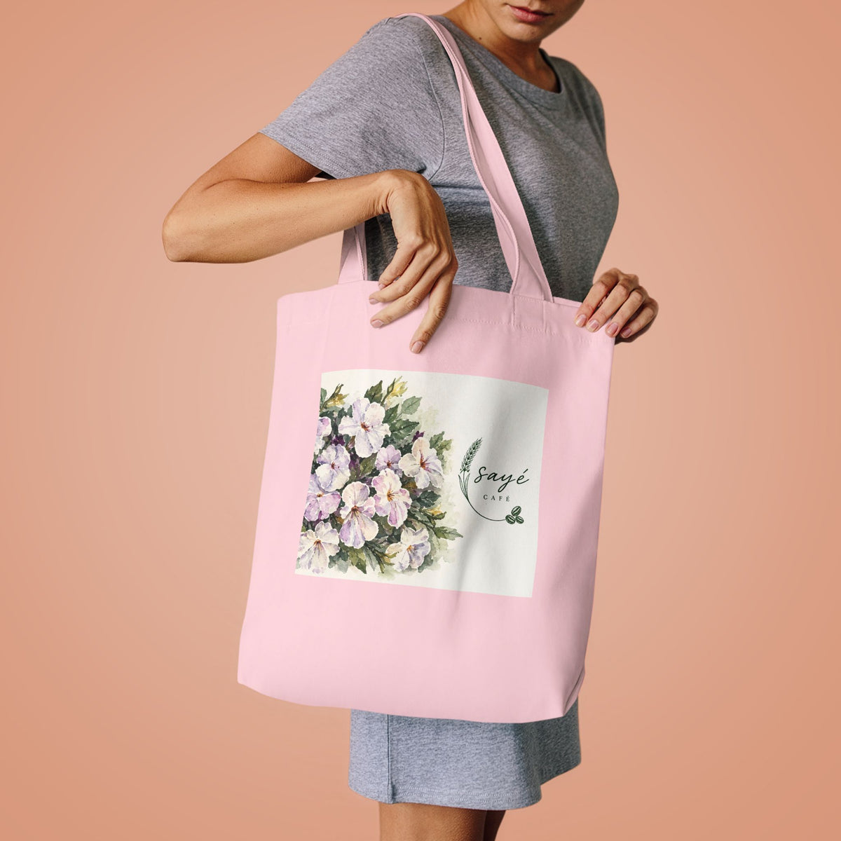 Floral Purple Poppies Tote — Watercolor Cotton Market Bag