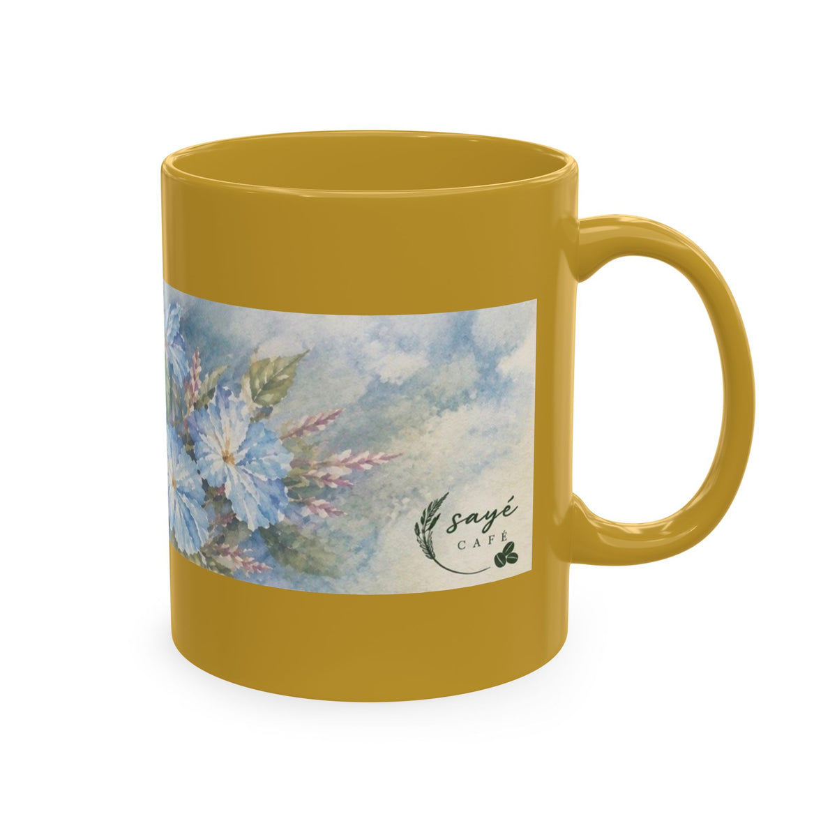 Floral Watercolor Ceramic Mug — Lavender Phlox Garden Coffee Cup