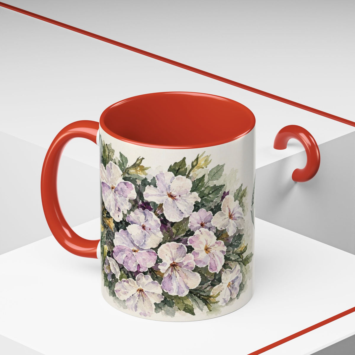 Cafe Accent Coffee Mug – Minimalist ‘Cafe Design, Neutral Beige & Coffee Bean Accent (11/15 oz)